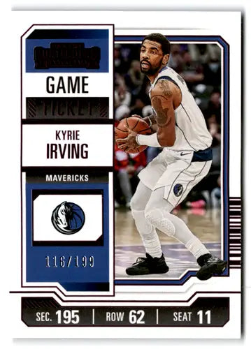Kyrie Irving basketball card from Panini Contenders Game Ticket Pink series
