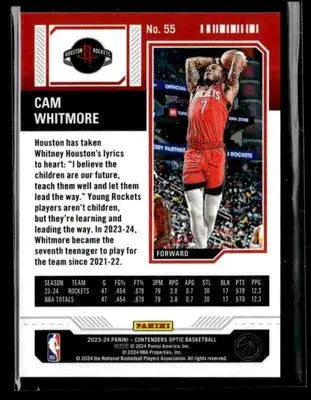 2023-24 Panini Contenders Optic #55 Cam Whitmore - Basketball Card Single
