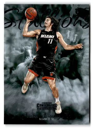 Basketball card featuring Jaime Jaquez Jr. from 2023-24 Panini Contenders Rookie Stallions