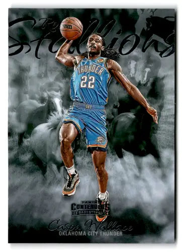 Basketball player card from 2023 24 Panini Contenders Rookie Stallions series