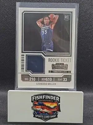 2023-24 Panini Contenders - Rookie Ticket Swatches Leonard Miller #RTS-MLR (MEM) - Basketball Card Single