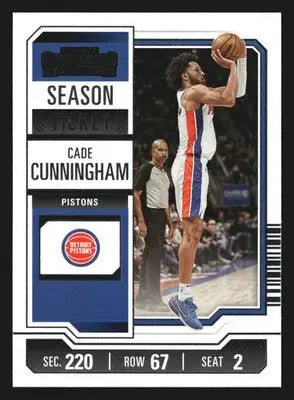 2023-24 Panini Contenders Season Ticket Cade Cunningham #20 Pistons - Basketball Card Single