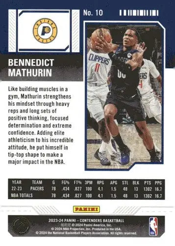 2023-24 Panini Contenders Season Ticket Retail #10 Bennedict Mathurin N ID:74190 - Basketball Card Single