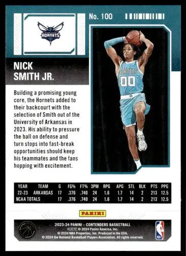 2023-24 Panini Contenders Season Ticket Retail #100 Nick Smith Jr. NM-M ID:75001 - Basketball Card Single