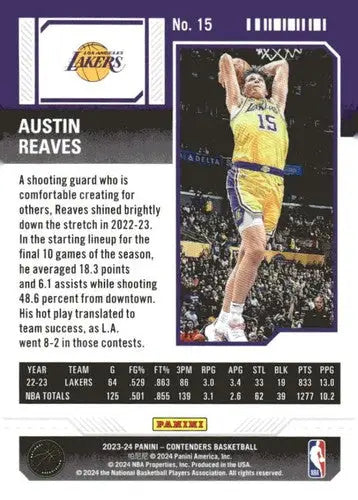 2023-24 Panini Contenders Season Ticket Retail #15 Austin Reaves NM-MT ID:74194 - Basketball Card Single