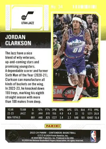 Jordan Clarkson basketball card from Panini Contenders Season Ticket Retail 2023-24