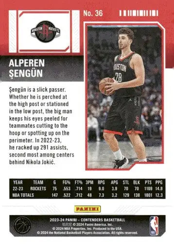2023-24 Panini Contenders Season Ticket Retail #36 Alperen Sengun NM-MT ID:74208 - Basketball Card Single