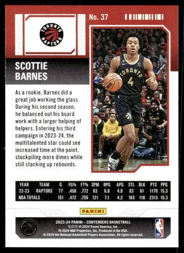 2023-24 Panini Contenders Season Ticket Retail #37 Scottie Barnes NM-MT ID:74209 - Basketball Card Single