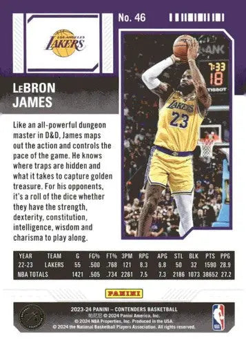 2023-24 Panini Contenders Season Ticket Retail #46 LeBron James NM-MT L ID:74214 - Basketball Card Single