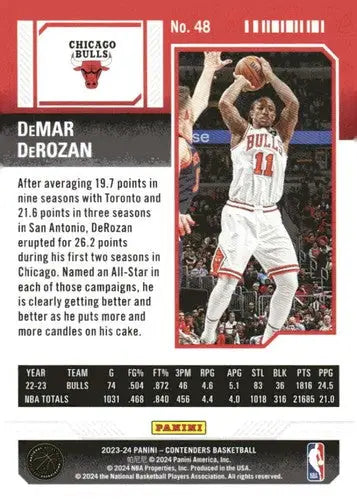 2023-24 Panini Contenders Season Ticket Retail #48 DeMar DeRozan NM-MT ID:74215 - Basketball Card Single
