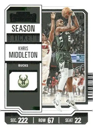 Basketball trading card from Panini Contenders Season Ticket series featuring Khris Middleton