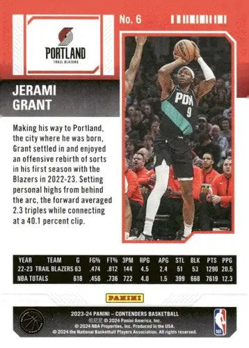 2023-24 Panini Contenders Season Ticket Retail #6 Jerami Grant NM-MT Bl ID:74187 - Basketball Card Single