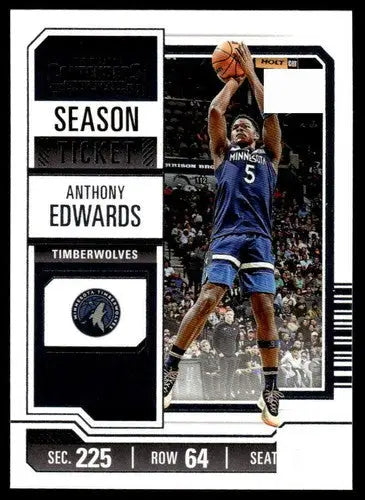 2023-24 Panini Contenders Season Ticket Retail #62 Anthony Edwards NM-M ID:74224 - Basketball Card Single