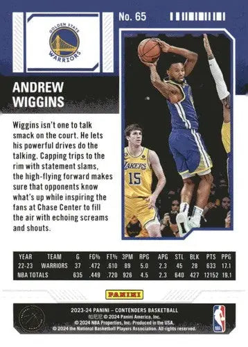 2023-24 Panini Contenders Season Ticket Andrew Wiggins basketball card with original gloss