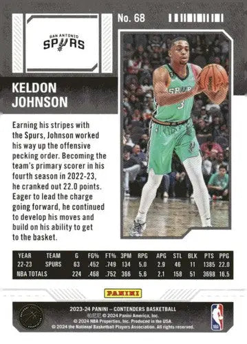 2023-24 Panini Contenders Season Ticket Retail #68 Keldon Johnson NM-MT ID:74230 - Basketball Card Single