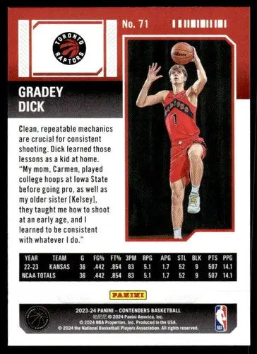 2023-24 Panini Contenders Season Ticket Retail #71 Gradey Dick NM-MT Ra ID:74676 - Basketball Card Single