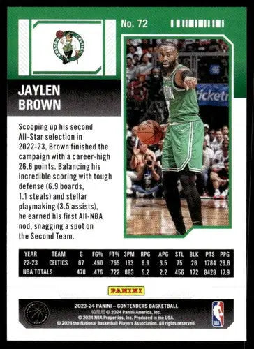 2023-24 Panini Contenders Season Ticket Retail #72 Jaylen Brown NM-MT C ID:74233 - Basketball Card Single