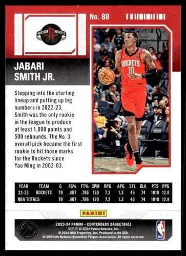 2023-24 Panini Contenders Season Ticket Retail #88 Jabari Smith Jr. NM- ID:74242 - Basketball Card Single