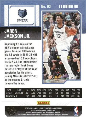 2023-24 Panini Contenders Season Ticket Retail #93 Jaren Jackson Jr. NM ID:74245 - Basketball Card Single