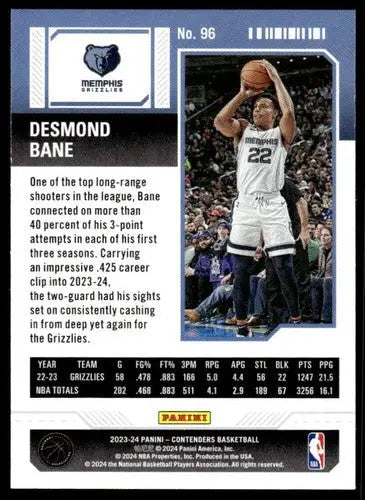 2023-24 Panini Contenders Season Ticket Retail #96 Desmond Bane NM-MT G ID:74247 - Basketball Card Single
