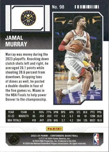 2023-24 Panini Contenders Season Ticket Retail #98 Jamal Murray NM-MT N ID:74684 - Basketball Card Single