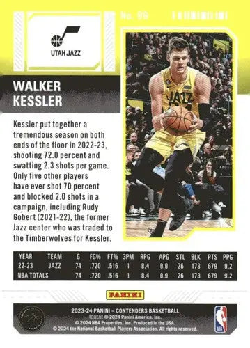 2023-24 Panini Contenders Season Ticket Retail #99 Walker Kessler NM-MT ID:74249 - Basketball Card Single