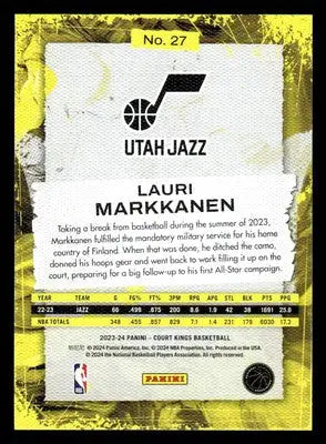 2023-24 Panini Court Kings #27 Lauri Markkanen Base Utah Jazz - Basketball Card Single