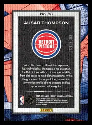 2023-24 Panini Court Kings #83 Ausar Thompson - Basketball Card Single