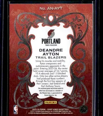 2023-24 Panini Court Kings #AN-AYT Deandre Ayton Art Nouveau - Basketball Card Single