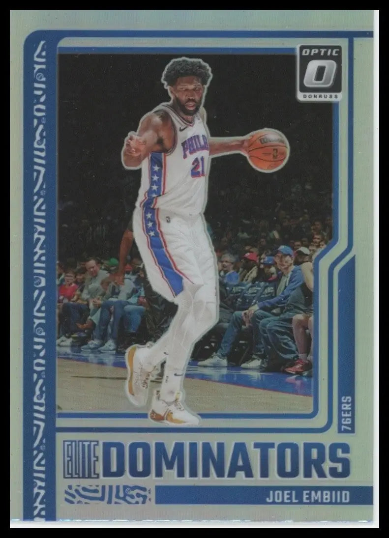 2023-24 Panini Donruss Optic - Elite Dominators Joel Embiid #8 Holo Prizm - Basketball Card Single