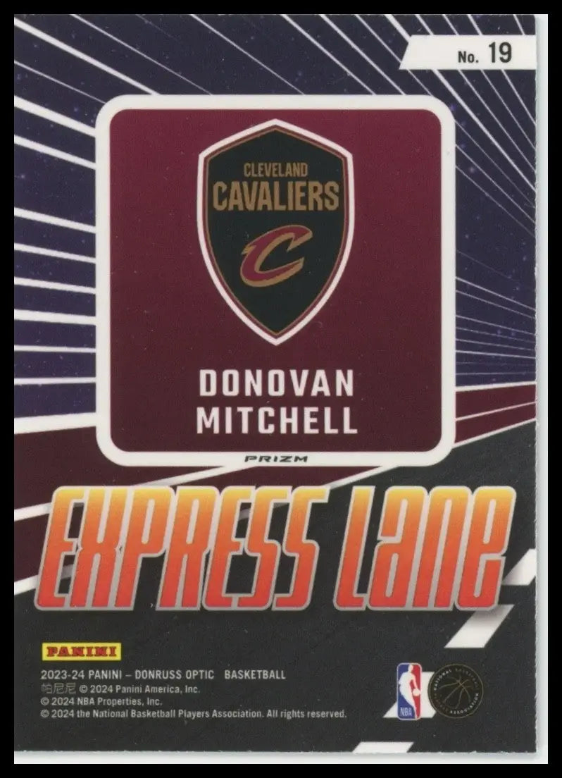 2023-24 Panini Donruss Optic - Express Lane Donovan Mitchell #19 Holo Prizm - Basketball Card Single