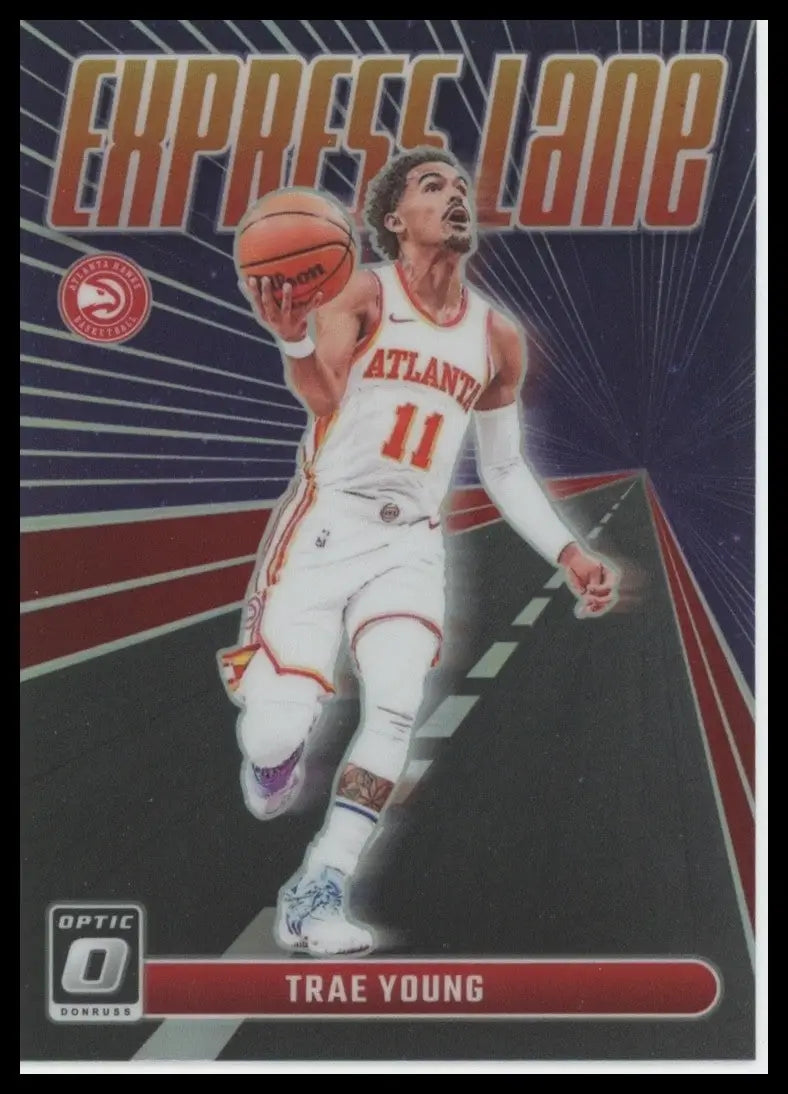2023-24 Panini Donruss Optic - Express Lane Trae Young #22 Holo Prizm - Basketball Card Single