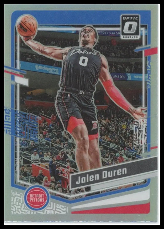2023-24 Panini Donruss Optic Holo Jalen Duren #187 Detroit Pistons Basketball