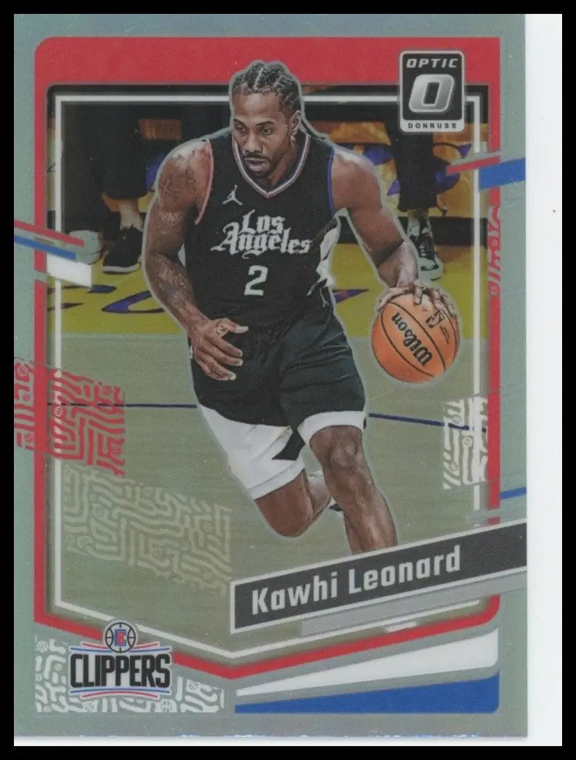 2023-24 Panini Donruss Optic Holo Kawhi Leonard #95 Los Angeles Clippers Card