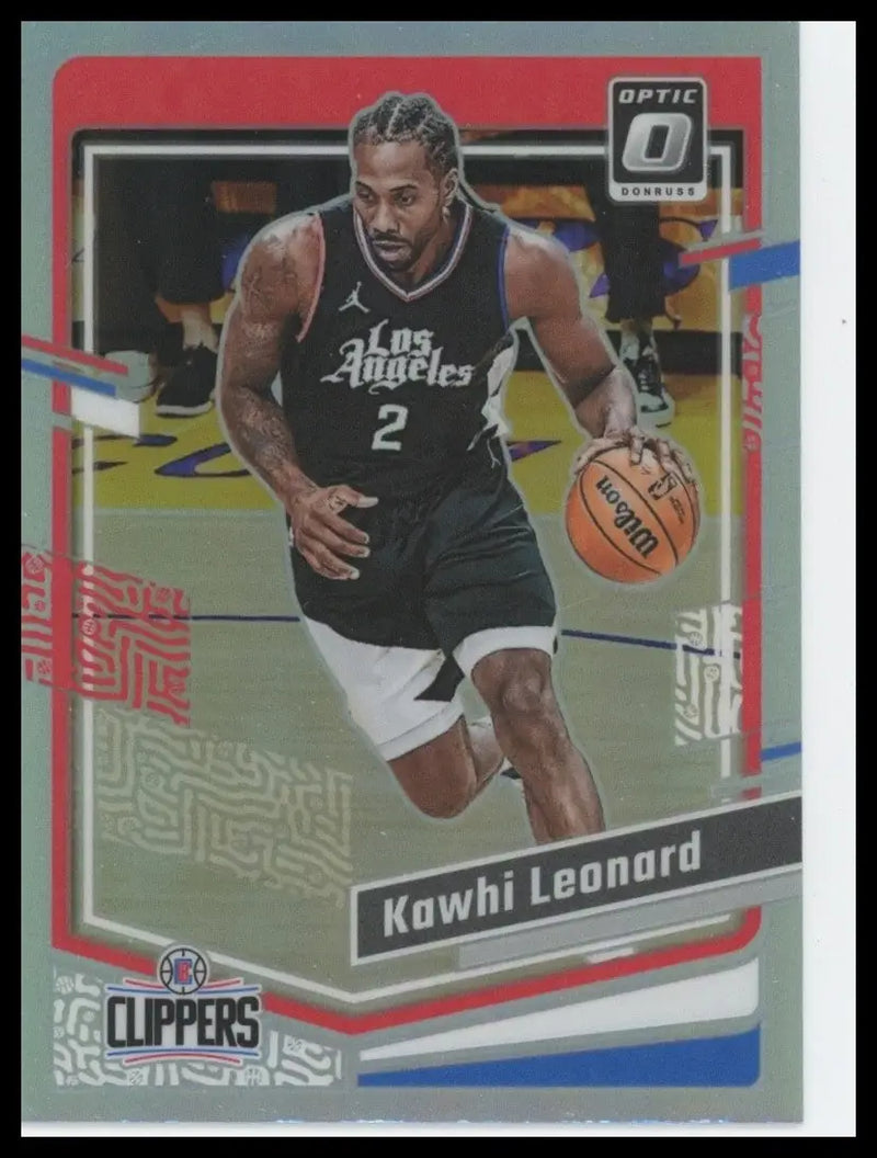 2023-24 Panini Donruss Optic Holo Kawhi Leonard #95 Los Angeles Clippers Card