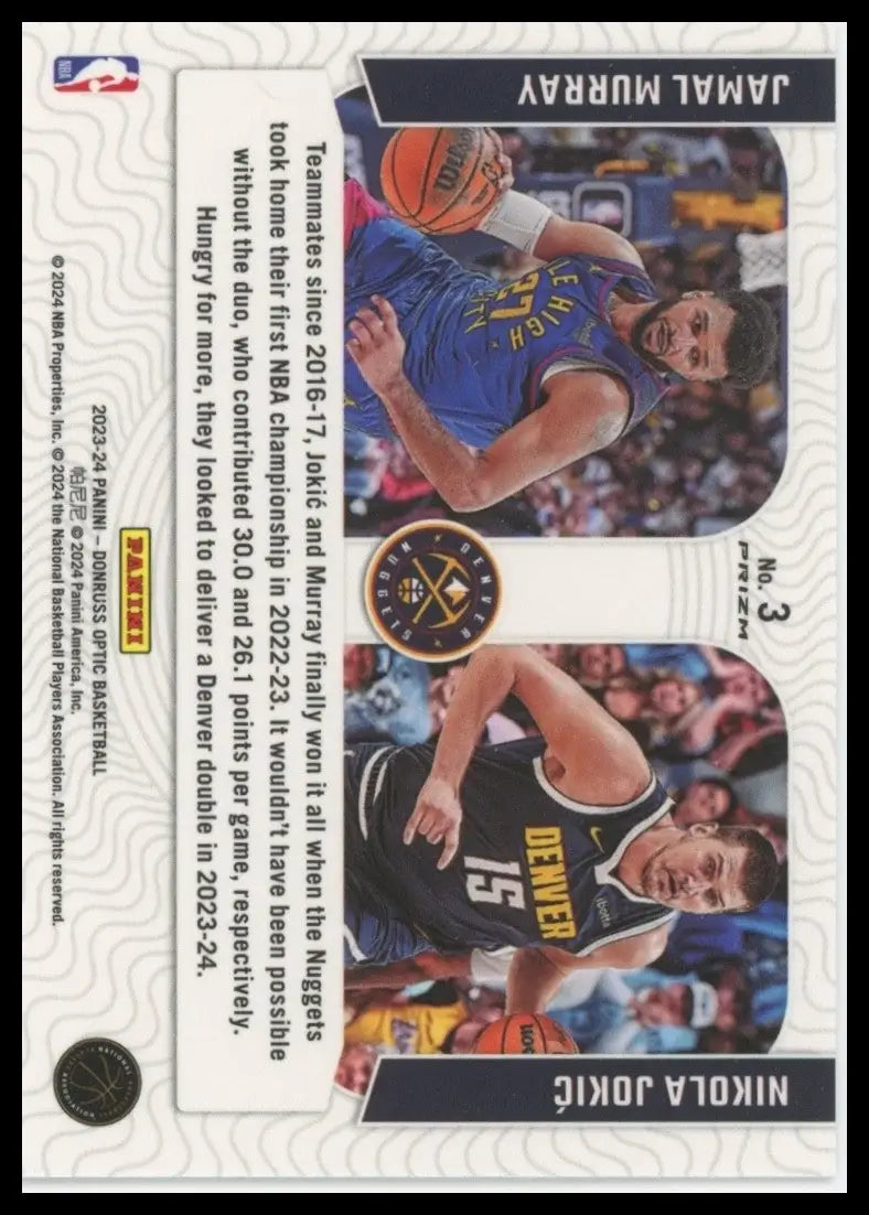 2023-24 Panini Donruss Optic - Optical Illusions Purple Nikola Jokic Murray - Basketball Card Single