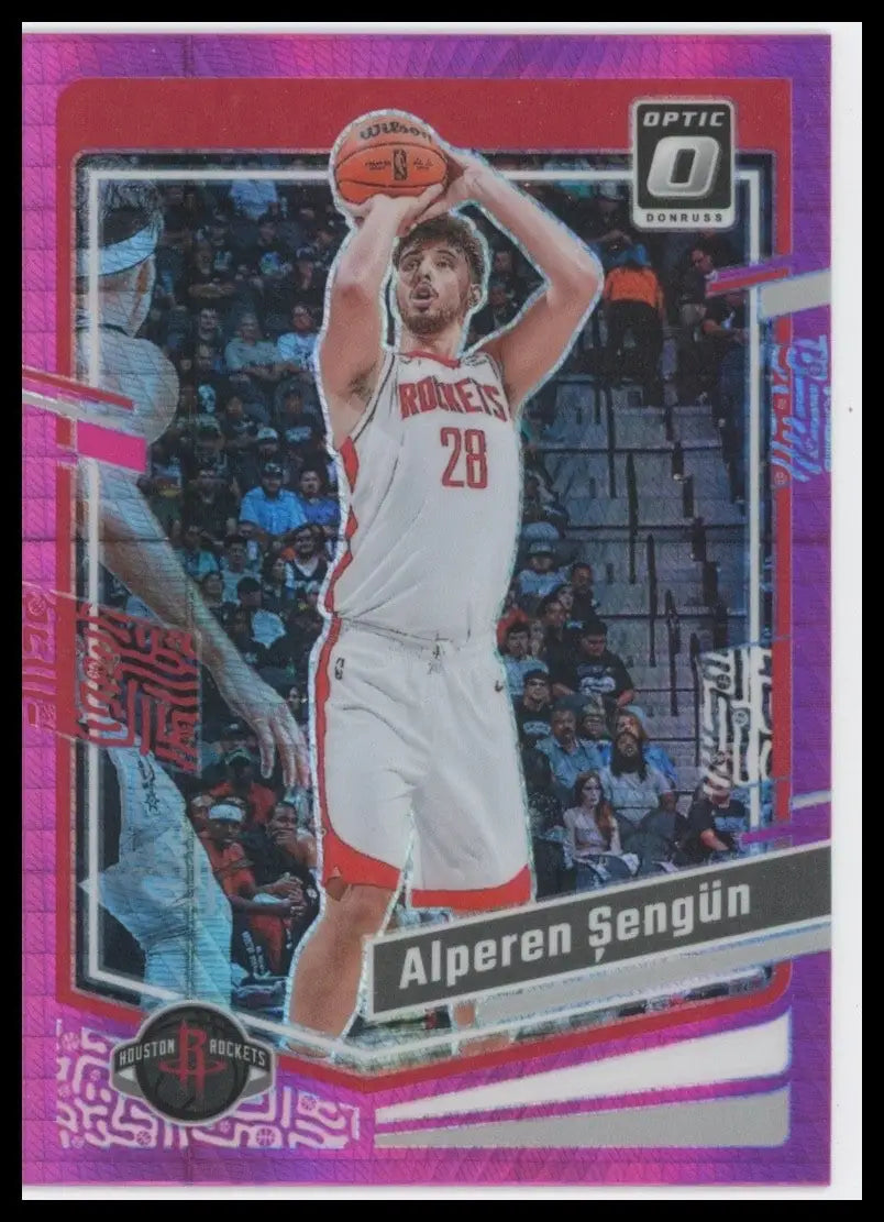 2023-24 Panini Donruss Optic Pink Hyper Alperen Sengun #85 Houston Rockets Card