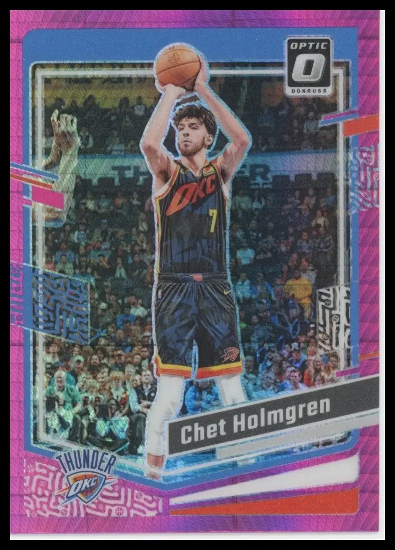 2023-24 Panini Donruss Optic Pink Hyper Chet Holmgren #114 OKC Thunder Card NBA