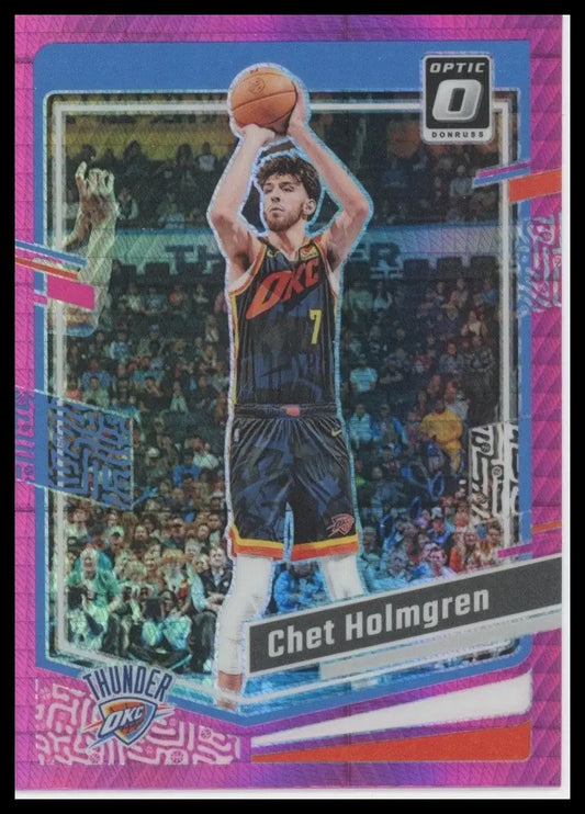 2023-24 Panini Donruss Optic Pink Hyper Chet Holmgren #114 OKC Thunder Card NBA