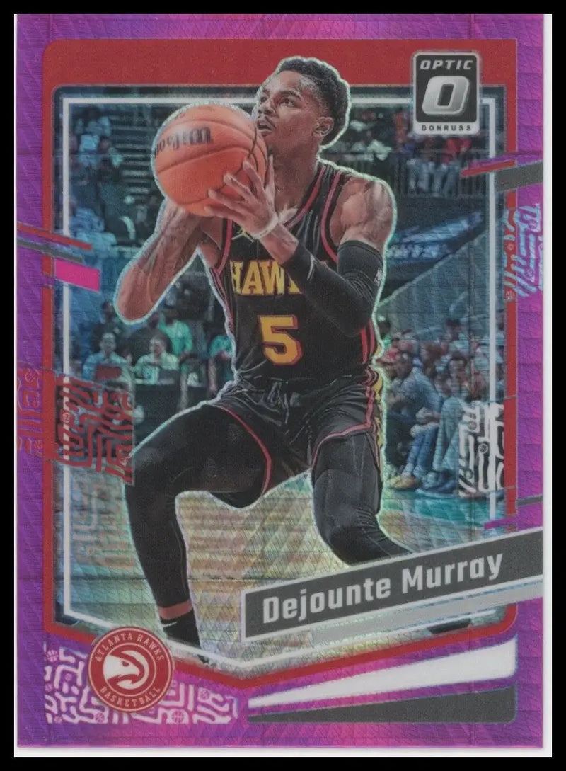 2023-24 Panini Donruss Optic Pink Hyper Dejounte Murray #14 Atlanta Hawks Card