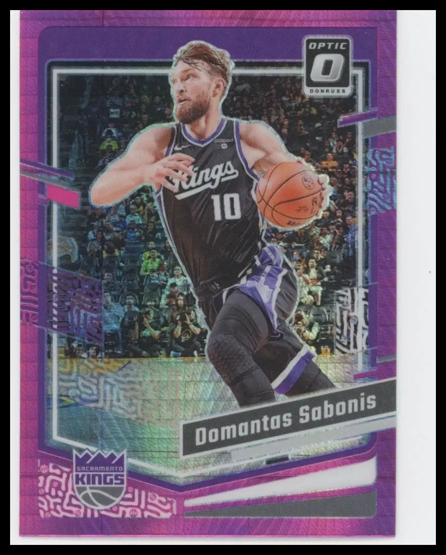 2023-24 Panini Donruss Optic Pink Hyper Domantas Sabonis #142 Sacramento Kings