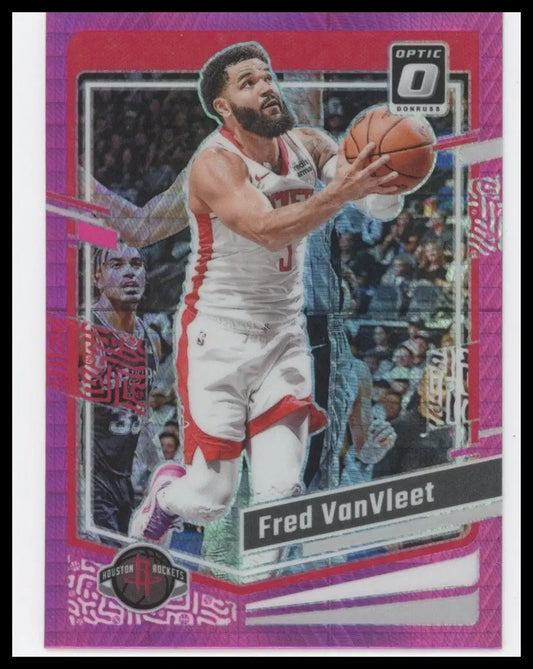 2023-24 Panini Donruss Optic Pink Hyper Fred VanVleet #197 Houston Rockets Card - Basketball Card Single