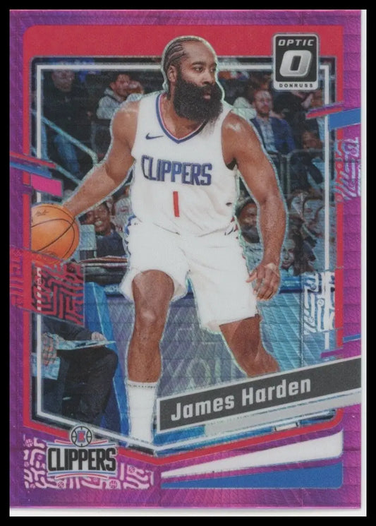 2023-24 Panini Donruss Optic Pink Hyper James Harden #174 Los Angeles Clippers - Basketball Card Single