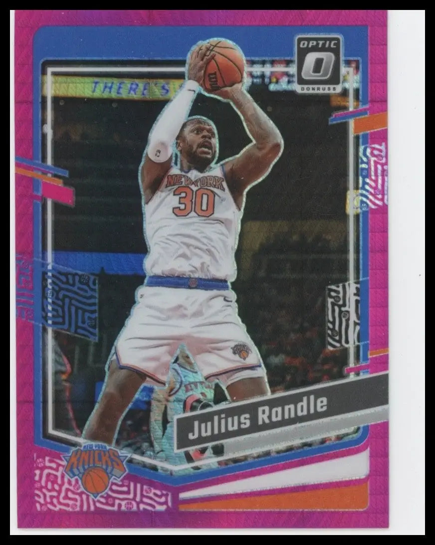 2023-24 Panini Donruss Optic Pink Hyper Julius Randle #40 New York Knicks Card