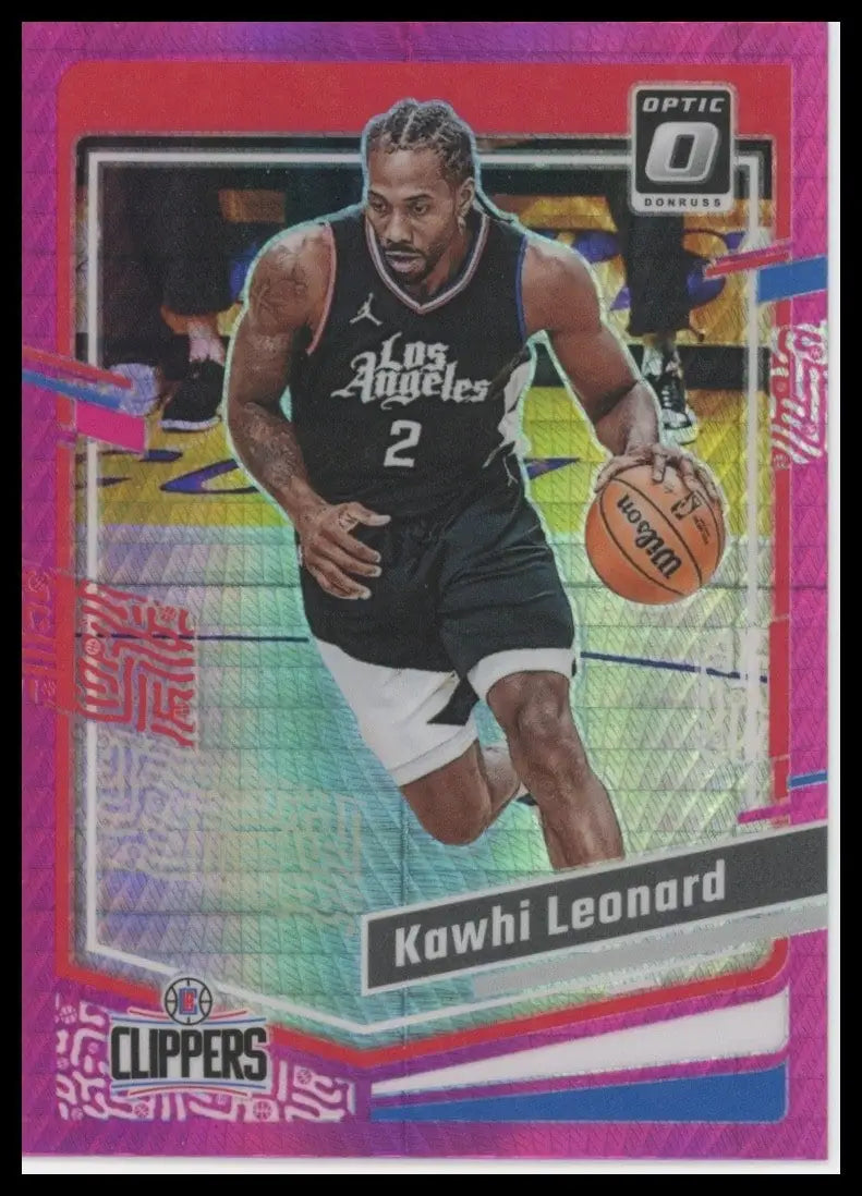 2023-24 Panini Donruss Optic Pink Hyper Kawhi Leonard #95 Los Angeles Clippers