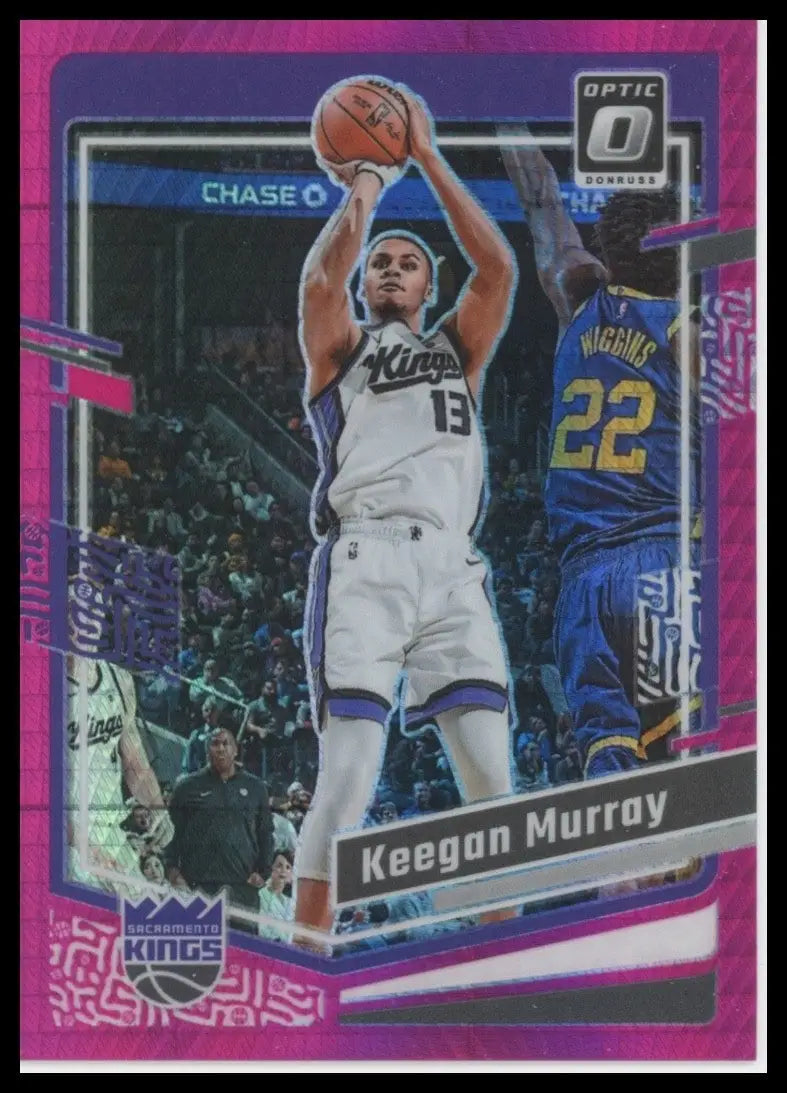 2023-24 Panini Donruss Optic Pink Hyper Keegan Murray #97 Sacramento Kings Card