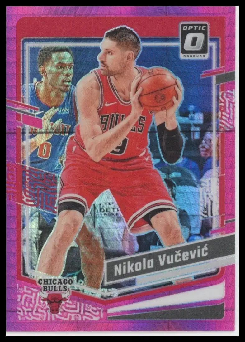 2023-24 Panini Donruss Optic Pink Hyper Nikola Vucevic #127 Chicago Bulls Card