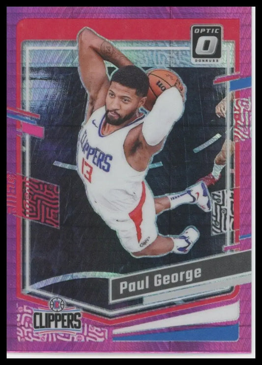 2023-24 Panini Donruss Optic Pink Hyper Paul George #157 Los Angeles Clippers - Basketball Card Single