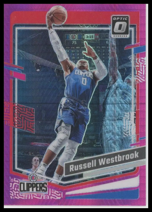 2023-24 Panini Donruss Optic Pink Hyper Russell Westbrook #81 LA Clippers Card