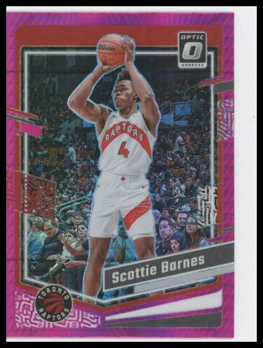 2023-24 Panini Donruss Optic Pink Hyper Scottie Barnes #12 Toronto Raptors Card